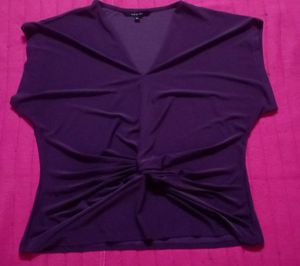 Elegant Purple Knot-Front Top
