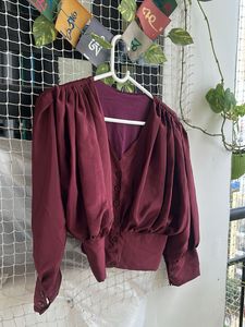Burgundy Crop Top