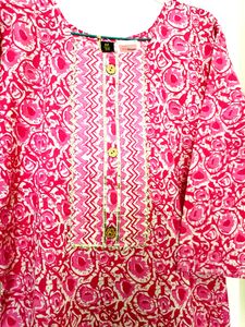 Stitched Kurta Pant Set In Jaipuri Print