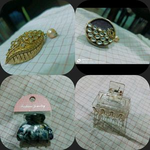 2🎁gifts+2safetypin+2clutcher