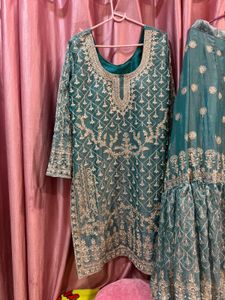 Teal Embroidered Lehenga Choli