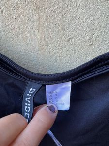Brand New H&amp;M Black Mini Dress with White Stitchin