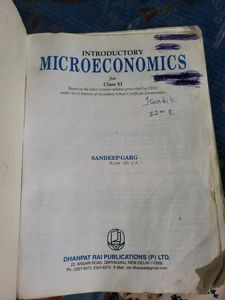 Microeconomics For Class 11