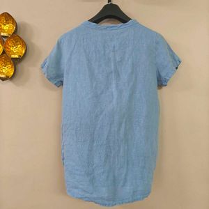 100% Linen Worked Top