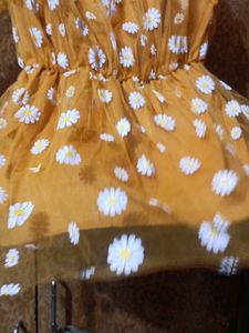 Off Shoulder Mustard Floral Upper Wear