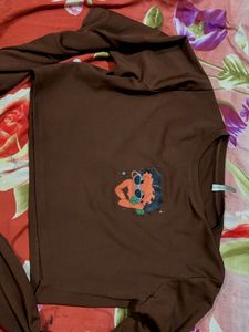 Brown Graphic Print Tee