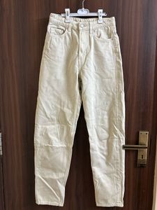Beige Straight Leg Jeans