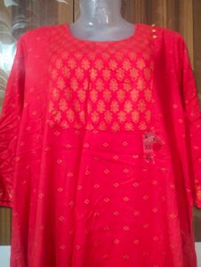Red Printed Kurta