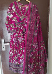 New Unused PureCotton Flared Anarkali Suit