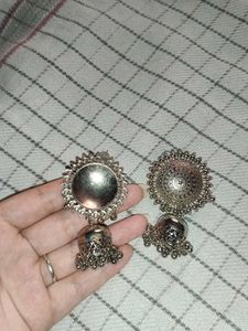 Silver Jhumka Earrings