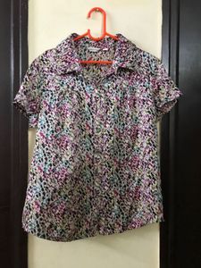 Stretchy Soft Satin Short Sleeve Top Bust 36-38