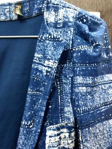Denim Print Blazer