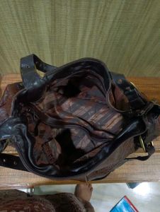 Genuine Leather Brown Shoulder Bag