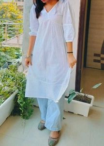 White Embroidered Kurti