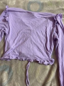 Lilac Ruffle Detail Top