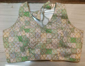 Light Green & white Blouse