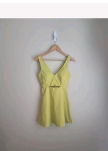 Lime Cutout Mini Dress