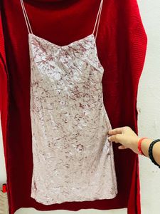 Baby Pink Mini Velvet Drees