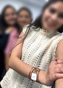 Cream Crochet-Knit Sleeveless Shrug Top