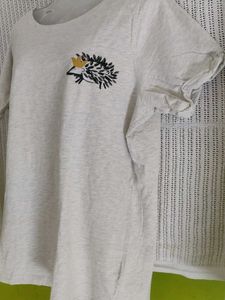 Cute Graphic Tee with Hedgehog