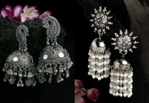 Beautiful Oxidised And Black Polish Earrings Combo
