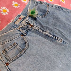 Two-Tone Wide-Leg Jeans