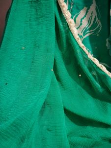 Emerald Green Floral Anarkali Suit
