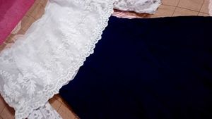 Elegant Navy &amp; White Dress