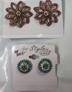 Combo Of 2 Beautiful Stone Studded Earrings