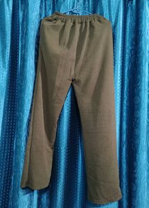 Vintage Olive Green Striped Career Pants