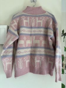 Pink Llama Pattern Sweater