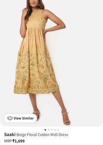 BRAND NEW | Beige Gold  Midi Dress
