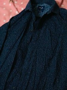 Dotted Navy Blue Shirt,Combo Of 2