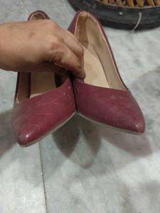 Burgundy Pointed-Toe Heels