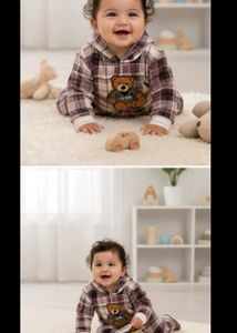 Cozy Plaid Teddy Set for Baby