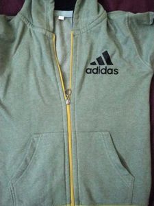 Adidas Green &amp; Yellow Zip Up Hoodie