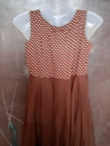 Brown Polka Dot Maxi Dress