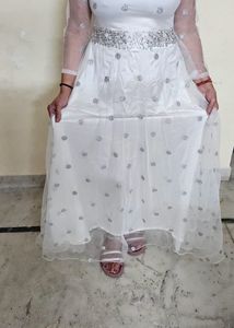 Elegant White Ethnic Gown