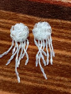 Brand New Korean  White Crystal Earrings