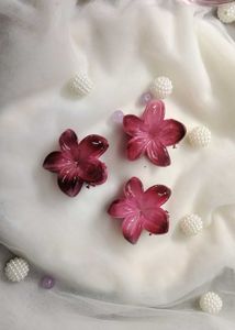 Red Flower Hair Clips- Qt-1