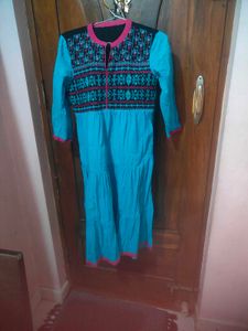 Blue Tiered Dress