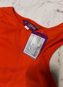 Chic Orange Cutout Dress