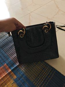 Chic Black Top Handle Bag