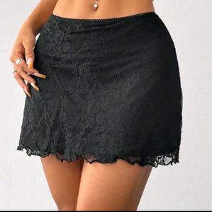 Black Lace Mini Skirt
