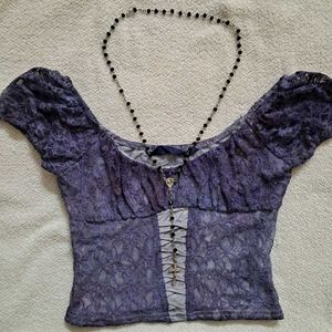 Y2K Vintage Gothic Lace Corset Top