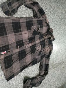 Black Checks L Size Shirt