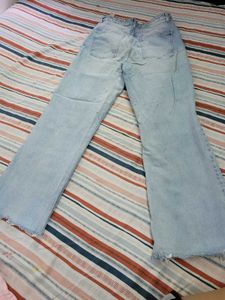 Zara High Waisted Ripped Jeans
