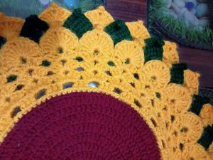 Crochet Sunflower Tabel Mat 🌼