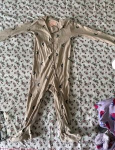 Cute Moon Print Footed Pajamas