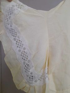 Stylish Loose Sleeves Lemon Yellow Top Plain